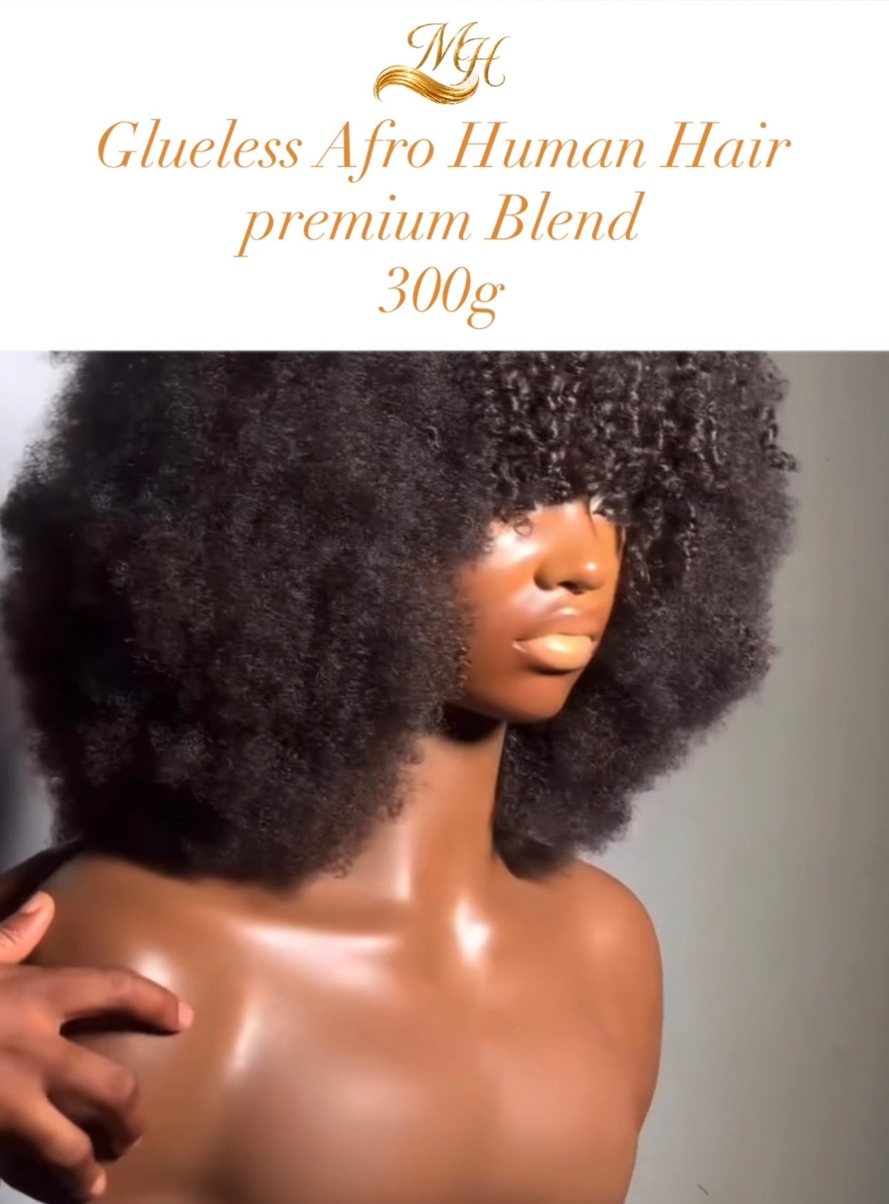 1B/Honey Brown Glueless Afro Wig - 400g, 20inches
